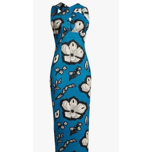 Kimberly Goldson Chrissi Criss Cross Midi Dress NWT Size 2 - Picture 5 of 13